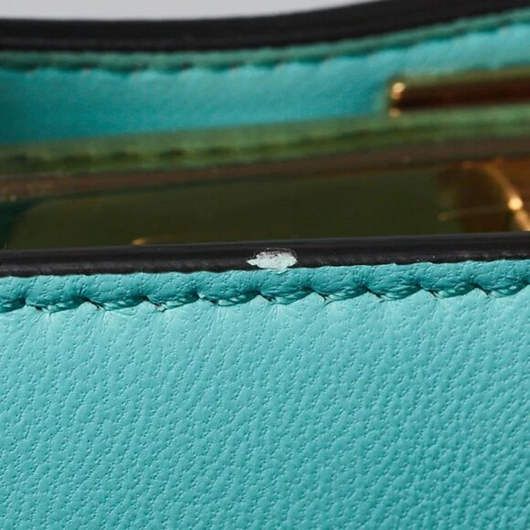 Fendi Teal Leather Petite Peekaboo Iseeu Satchel Bag 8BN335 - Picture 10 of 12
